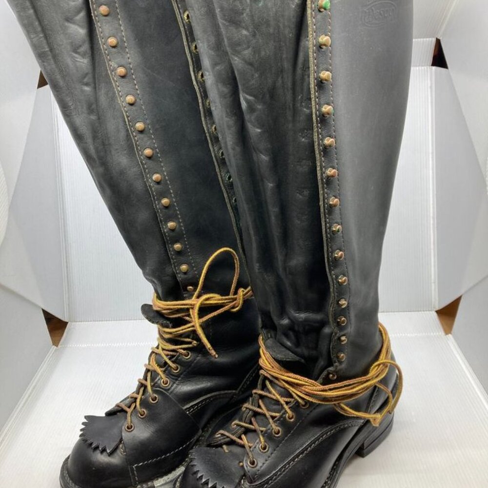 WESCO lineman black motorcycle 20" mens boots